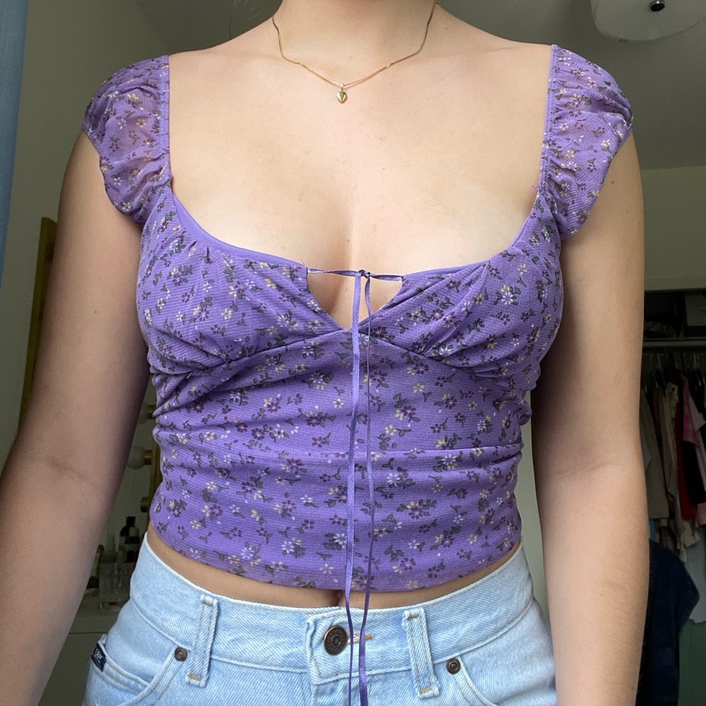 Floral Purple Women's Top y2k